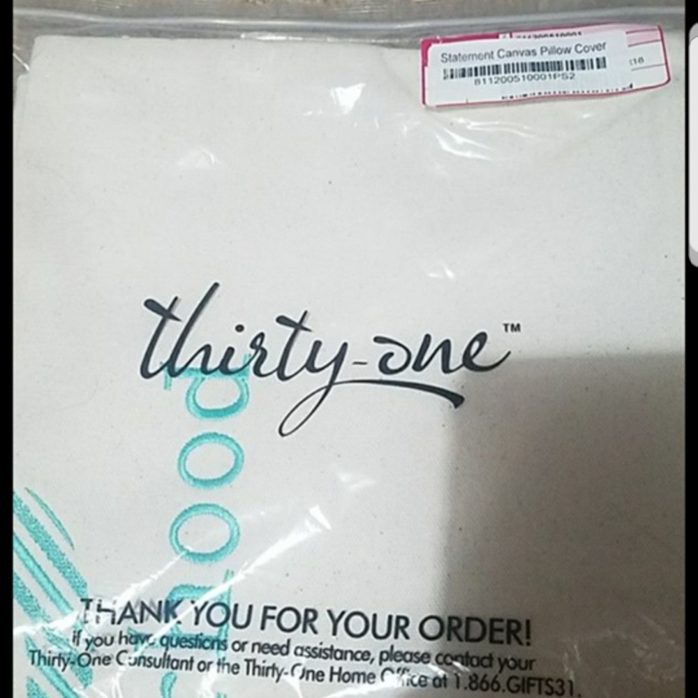 Thirty-One Statement Canvas Pillow Case